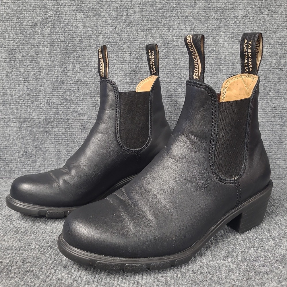 Blundstone  Womens Black Leather Chelsea Boots 1671 US Size 6.5 Block Heel - Picture 2 of 13